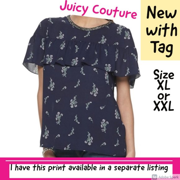 Last Chance 🌹$13ifbundle2 NWT ruffle layer floral top w bling - Picture 16 of 16